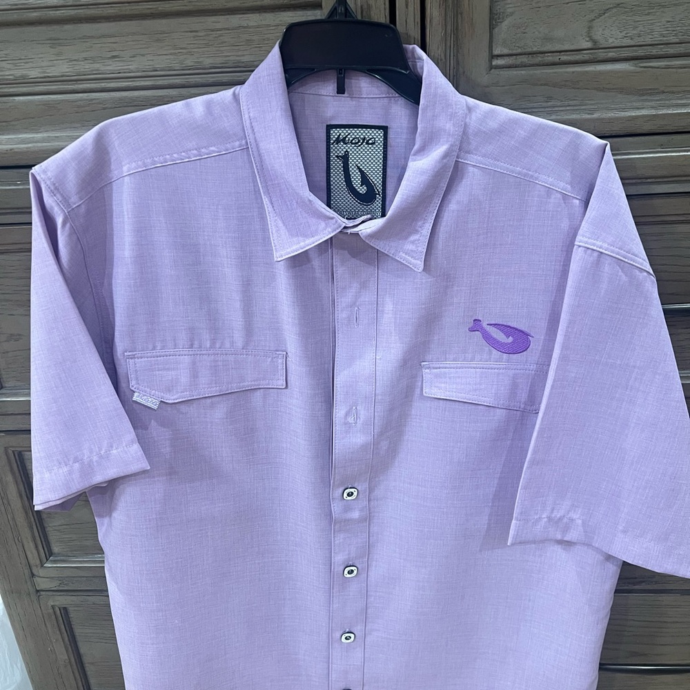 Lavender Short Sleeve Button Down Shirt